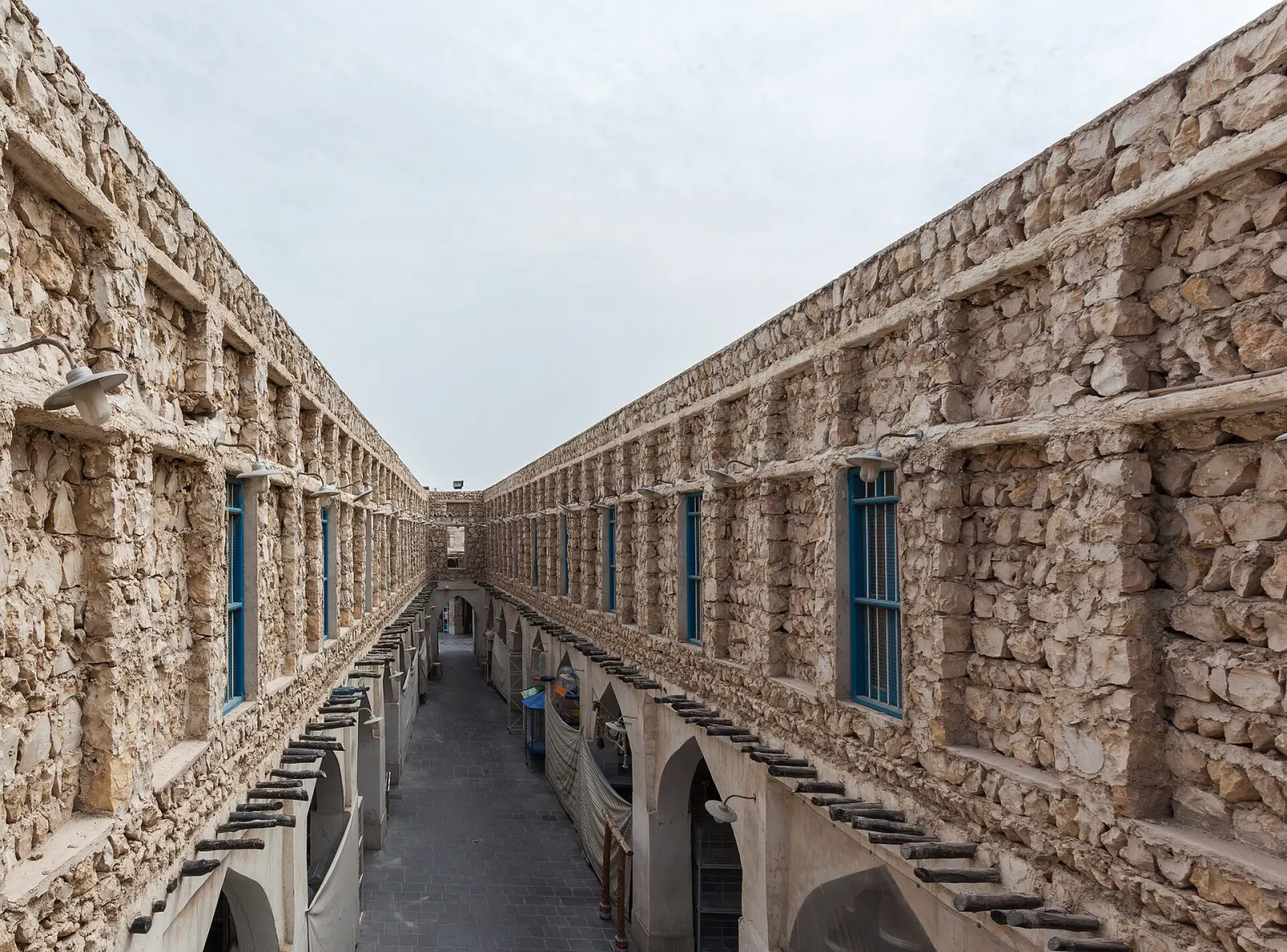 A lane of shops in Souq Waqif, Doha